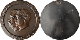 Medaillen Deutschland: Drittes Reich 1933-1945: Einseitige hohle Bronzegußplakette 1933 von H. H. Kempke. Erinnerung an den Tag von Potsdam - Zusammen...