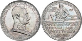 Medaillen Deutschland: Erlangen: Silbermedaille 1925, von König, Gebert und Balmberger, auf die Verleihung der Ehrendoktorwürde für Kronprinz Rupprech...