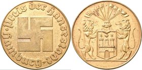 Medaillen Deutschland: Hamburg, Bronzene Preismedaille der Stadt Hamburg. Ca. 45,5 mm, 39 g. Umschrift PREIS DER HANSESTADT HAMBURG, in der Mitte Hake...