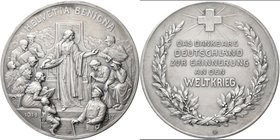 Orden & Ehrenzeichen: Schweiz-Eidgenossenschaft: ”HELVETIA BENINGA” - große Ausführung, Silbermedaille o.J. (1917), Durchmesser 60 mm, geprägt bei der...