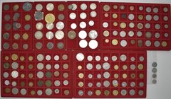 Alle Welt: Sammlung von über 170 Münzen in Silber und unedlen Metallen, u. a. dabei Sachsen: Taler 1806 / Bayern: Taler 1816, 2 Gulden 1850 / Russland...