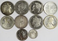 Alle Welt: Kleine Schachtel mit 10 Münzen/Medaillen, 9 davon Silber um 1900.
 [taxed under margin system]
