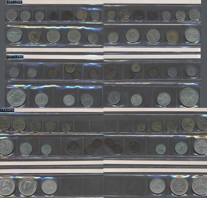 Alle Welt: Estland / Lettland / Litauen: Typensammlung mit 36 Münzen.
 [taxed u...