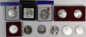 Euromünzen: Kleines Lot 11 diverse Silber Gedenkmünzen aus der Eurozone, z.B. Frankreich, Österrreich, Luxemburg, Belgien und Weitere. Teils in origin...