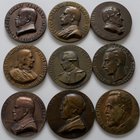 Medaillen alle Welt: Finnland: Lot 9 Bronze Medaillen von G. Quist mit diversen Personen, dabei: Harry Federley, Otto Hjalmar Granfelt, Erik Julin und...