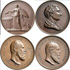Medaillen Deutschland: Lot 10 Medaillen, davon 9 Exemplare vom königlich württembergischen Hofmedailleur Karl Schwenzer (1843-1904). Hiervon 6 x Bronz...