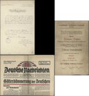 Varia, Sonstiges: Ein kleines Konvolut historischer Dokumente, Prüfungs-Attest 1877 des Sächsischen Infantrie-Regiments 125 // Prüfungszeugnis, datier...