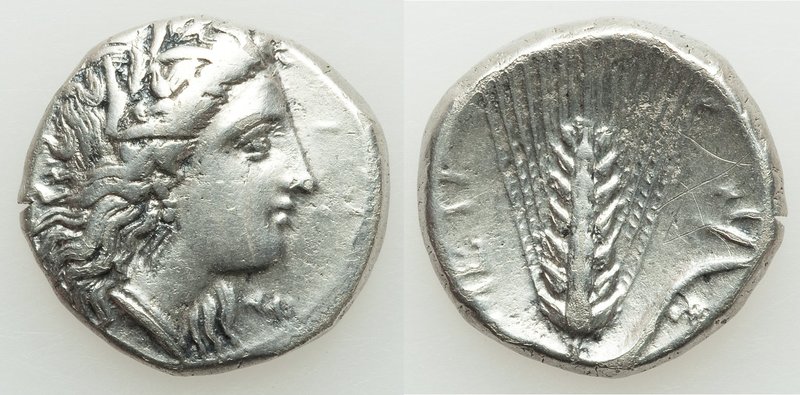 LUCANIA. Metapontum. Ca. 330-280 BC. AR stater (20mm, 7.75 gm, 1h). VF, graffito...