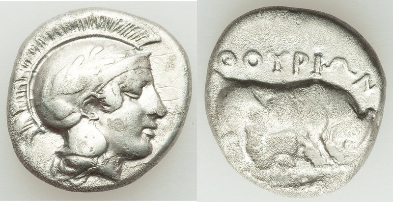 LUCANIA. Thurium. Ca. 443-400 BC. AR stater (20mm, 7.52 gm, 11h). Choice Fine, g...