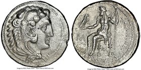 MACEDONIAN KINGDOM. Alexander III the Great (336-323 BC). AR tetradrachm (27mm, 11h). NGC Choice VF. Early posthumous issue of Myriandrus, ca. 323-317...