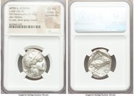 ATTICA. Athens. Ca. 440-404 BC. AR tetradrachm (26mm, 17.19 gm, 1h). NGC Choice AU 2/5 - 4/5. Mid-mass coinage issue. Head of Athena right, wearing cr...