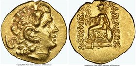 PONTIC KINGDOM. Mithradates VI (120-63 BC). AV stater (20mm, 8.28 gm, 1h). NGC Choice AU 5/5 - 4/5. Types of Lysimachus of Thrace, Callatis, ca. 88-86...