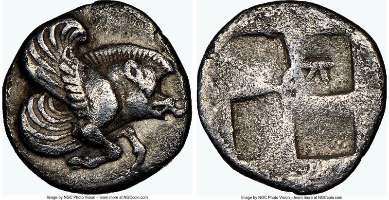 IONIA. Clazomenae. Ca. 5th century BC. AR diobol (10mm). NGC Choice VF. Forepart...