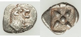 IONIA. Miletus (?) Ca. late 6th-5th centuries BC. AR hemiobol (10mm, 0.56 gm). Choice VF. Milesian standard. Forepart of roaring lion right with outst...