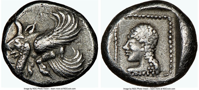 CARIA. Uncertain mint. Ca. 480-430 BC. AR quarter-stater or tetrobol (11mm, 12h)...