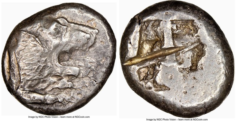 CARIA. Mylasa (?) Ca. 500-450 BC. AR stater (20mm, 11.00 gm). NGC Choice XF 3/5 ...