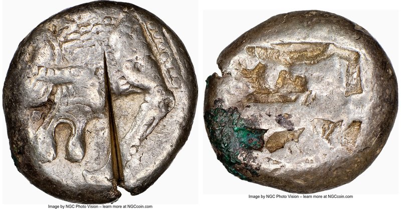 CARIA. Mylasa (?) Ca. 500-450 BC. AR stater (19mm, 11.05 gm). NGC Choice VF 4/5 ...