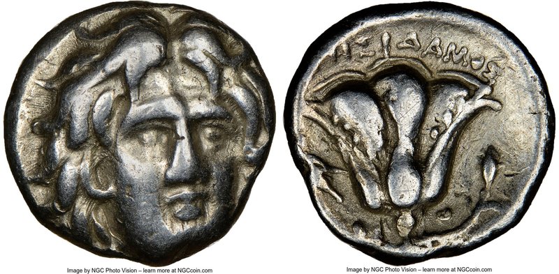 CARIAN ISLANDS. Rhodes. Ca. 275-250 BC. AR hemidrachm (14mm, 12h). NGC VF. Agesi...
