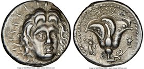 CARIAN ISLANDS. Rhodes. Ca. 250-205 BC. AR didrachm (19mm, 12h). NGC Choice VF. Ca. 250-230 BC, Mnasimaxus, magistrate. Radiate facing head of Helios,...