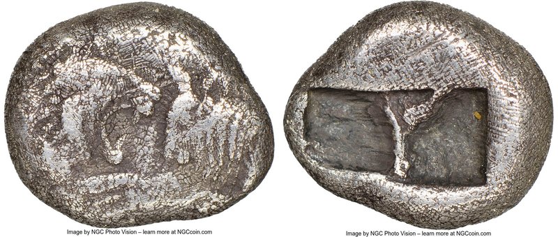 LYDIAN KINGDOM. Croesus (ca. 561-546 BC). AR third stater (13mm). NGC Choice Fin...