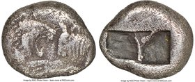 LYDIAN KINGDOM. Croesus (ca. 561-546 BC). AR third stater (13mm). NGC Choice Fine. Sardes, ca. 561-550 BC. Confronted foreparts of lion right and bull...
