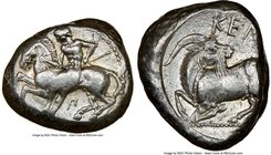 CILICIA. Celenderis. Ca. 425-350 BC. AR stater (18mm, 10h). NGC Choice VF. Persic standard, ca. 425-400 BC. Youthful nude male rider, reins in right h...