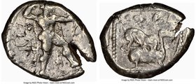 CYPRUS. Citium. Azbaal (ca. 449-425 BC). AR stater (24mm, 11.23 gm, 6h). NGC VF 4/5 - 2/5, test cut. Heracles in fighting stance right, nude but for l...