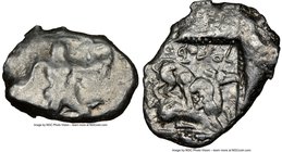 CYPRUS. Citium. Azbaal (ca. 449-425 BC). AR stater (25mm, 2h). NGC Choice Fine. Heracles in fighting stance right, nude but for lion skin around shoul...