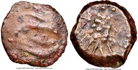 ARABIA. Lihyan. Ca. 2nd-1st centuries BC. AE drachm (13mm, 9h). NGC VF. Imitating Athens. Devolved head of Athena right / AΘE, devolved owl standing r...
