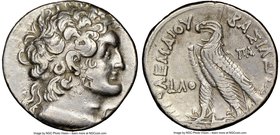 PTOLEMAIC EGYPT. Ptolemy VIII Euergetes II (Physcon) (170-116 BC). AR stater or tetradrachm (27mm, 11h). NGC Choice VF, flan flaw. Paphos, Regnal Year...