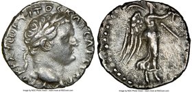CAPPADOCIA. Caesarea. Titus, as Caesar (AD 79-81). AR hemidrachm (13mm, 1.73 gm, 10h). NGC AU 4/5 - 3/5, scratches. AYTOKPATΩP TITOC KAICAP CEBA, laur...
