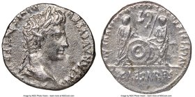 Augustus (27 BC-AD 14). AR denarius (19mm, 4h). NGC Choice VF. Lugdunum, 2 BC-AD 4. CAESAR AVGVSTVS-DIVI F PATER PATRIAE, laureate head of Augustus ri...