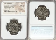Constantius I, as Caesar (AD 305-306). BI follis or nummus (28mm, 10.85 gm, 6h). NGC MS 5/5 - 5/5, Silvering. Trier, AD 303-1 May 305. CONSTANTIVS NOB...