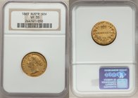 Victoria gold Sovereign 1863-SYDNEY VF35 NGC, Sydney mint, KM4. AGW 0.2353 oz. 

HID09801242017