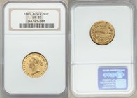 Victoria gold Sovereign 1865-SYDNEY VF35 NGC, Sydney mint, KM4. AGW 0.2353 oz. 

HID09801242017