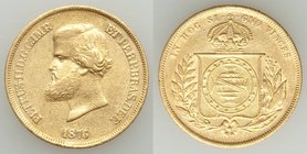 Pedro II gold 10000 Reis 1876 XF, Rio de Janeiro mint, KM467. 22.7mm. 8.93 gm. AGW 0.2643 oz. 

HID09801242017