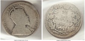 Edward VII "Small Crown" 25 Cents 1906 G4 ICCS, London mint, KM11. The key to the series.

HID09801242017