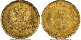 Russian Duchy. Nicholas II gold 10 Markkaa 1913-S MS66 NGC, Helsinki mint, KM8.2.

HID09801242017