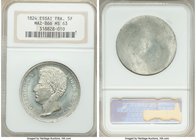 Charles X tin Uniface Obverse Essai 5 Francs 1824 MS63 NGC, Maz-866 (R1). Plain Edge. By Caunois. A scarce and frosty trial struck from very thickly p...