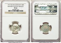 Bavaria. Ludwig III silver Proof Pattern 10 Mark 1913 PR64 NGC, Schaaf-202a/G1. Cloudy white toning. 

HID09801242017