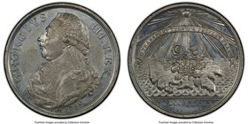 George III white metal "Recovery from Illness" Medal 1789 MS62 PCGS, BHM-306, D&H-183. 33mm. By C. James and T. Wyon, Sr. A brilliant piece with highl...
