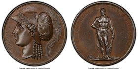 "Peace in Europe" bronze Specimen Medal 1814-Dated (c. 1820) SP62 PCGS, BHM-825. 41mm. By J. P. Droz. A glimmering specimen with dazzling neo-classica...