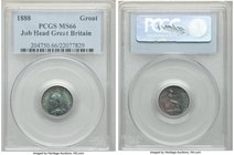 Victoria 4 Pence 1888 MS66 PCGS, KM772. Mintage; 120,000. Minted for exclusive use in the colonies of British Guiana and the West Indies. Graphite, te...