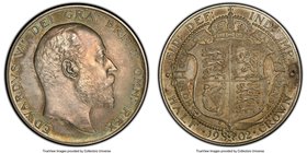 Edward VII Matte Proof 1/2 Crown 1902 PR63 PCGS, KM802, S-3980. A smokier than usual matte Proof with soft, yet surprisingly medallic features to Edwa...