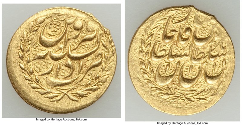 Qajar. Nasir al-Din Shah gold Toman AH 1280 (AD 1863/4) XF, Qazvin mint, KM853.7...