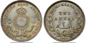 British Colony 2 Annas 1890-H MS66 NGC, Heaton mint, KM2. Light golden toning over lustrous surfaces. 

HID09801242017
