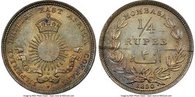British Colony 1/4 Rupee 1890-H MS66 NGC, Heaton mint, KM3. Pastel toning over well struck lustrous flan.

HID09801242017