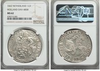 Holland. Provincial Lion Daalder 1662 MS62 NGC, KM17, Dav-4858. Very sharply defined in the features with little evidence of the usual die deteriorati...