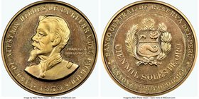 Republic gold "Francesco Bolognese" 100000 Soles 1979-LM MS66 NGC, Lima mint, KM280. Mintage: 10,000. Struck in honor of war hero Francesco Bolognese ...