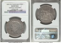 Spanish Colony. Alfonso XIII Peso 1895-PGV AU Details (Surface Hairlines) NGC, KM24. An important one-year type and the only Crown of the island. 

HI...